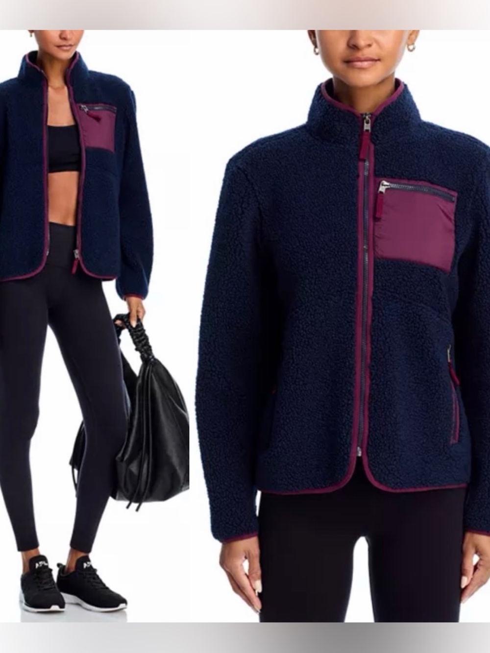 NWT Splits59 Harris Sherpa Jacket in Indigo/ Dark Cherry Size Small